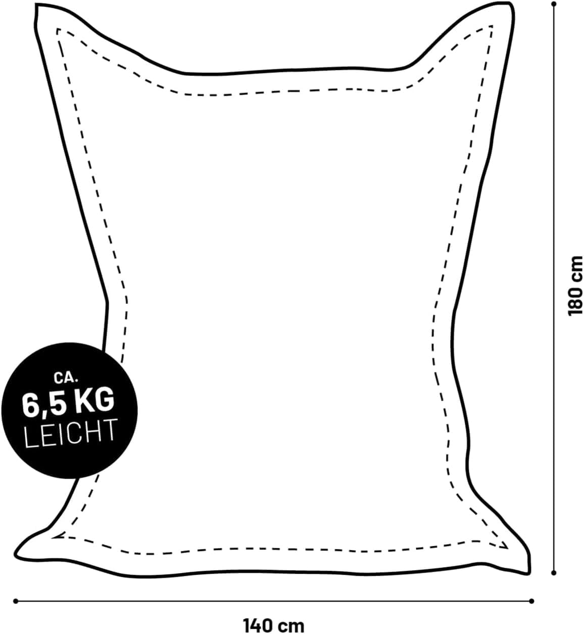 Lumaland Sitzsack Classic XXL All-in-One Set | Riesen Sitzsack XXL mit Cord & Outdoor Bezug für drinnen & draußen | Sofa Sessel mit im Innensack sicher verpackter EPS-Füllung – Hüllen Easy wechselbar