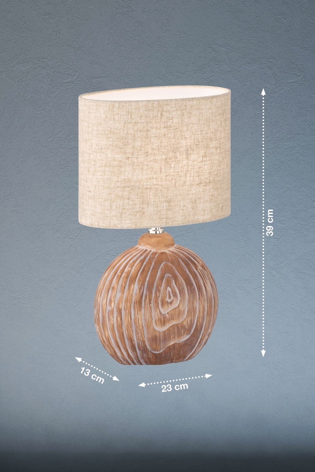 Tischleuchte TOBSE - holzfarben-sandfarben - 39 cm