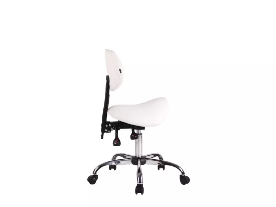 Tabouret de bureau - Similicuir & Métal chromé - Blanc - Stuttgart