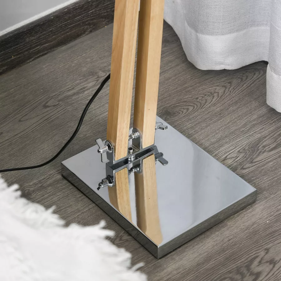 HOMCOM Stehlampe mit verstellbarem Schirm natur, silber