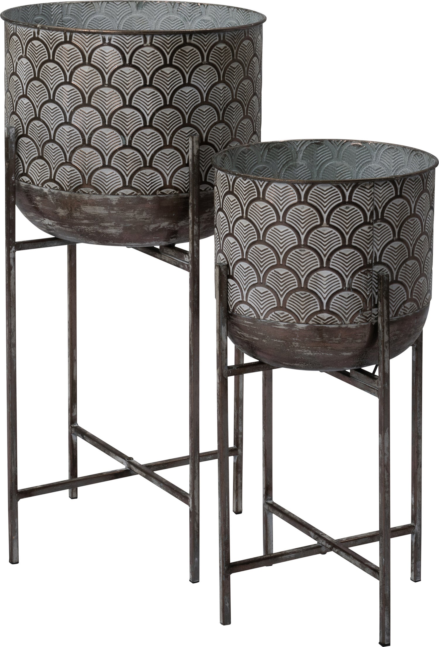 Intratuin bloempot op standaard Feliz zilver D 32 H 67 cm