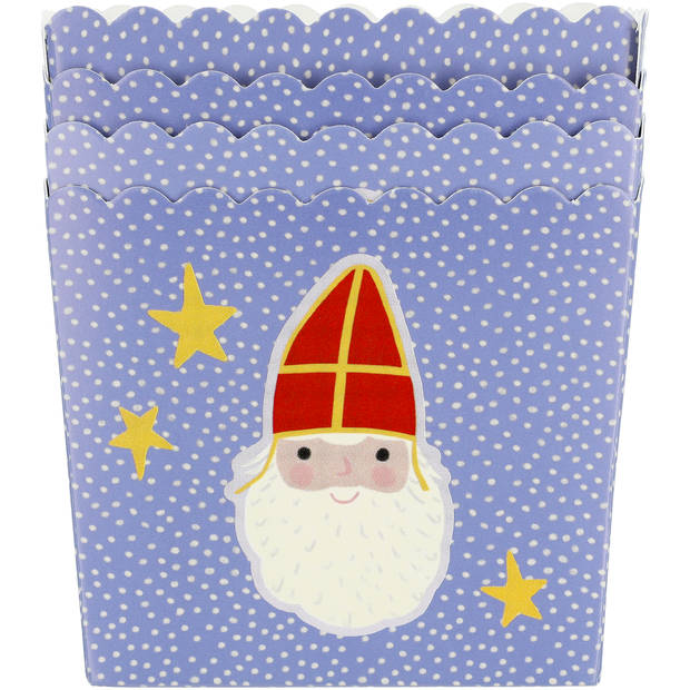 Sint & Piet pepernoten bakjes 9x7x6cm 4 stuks