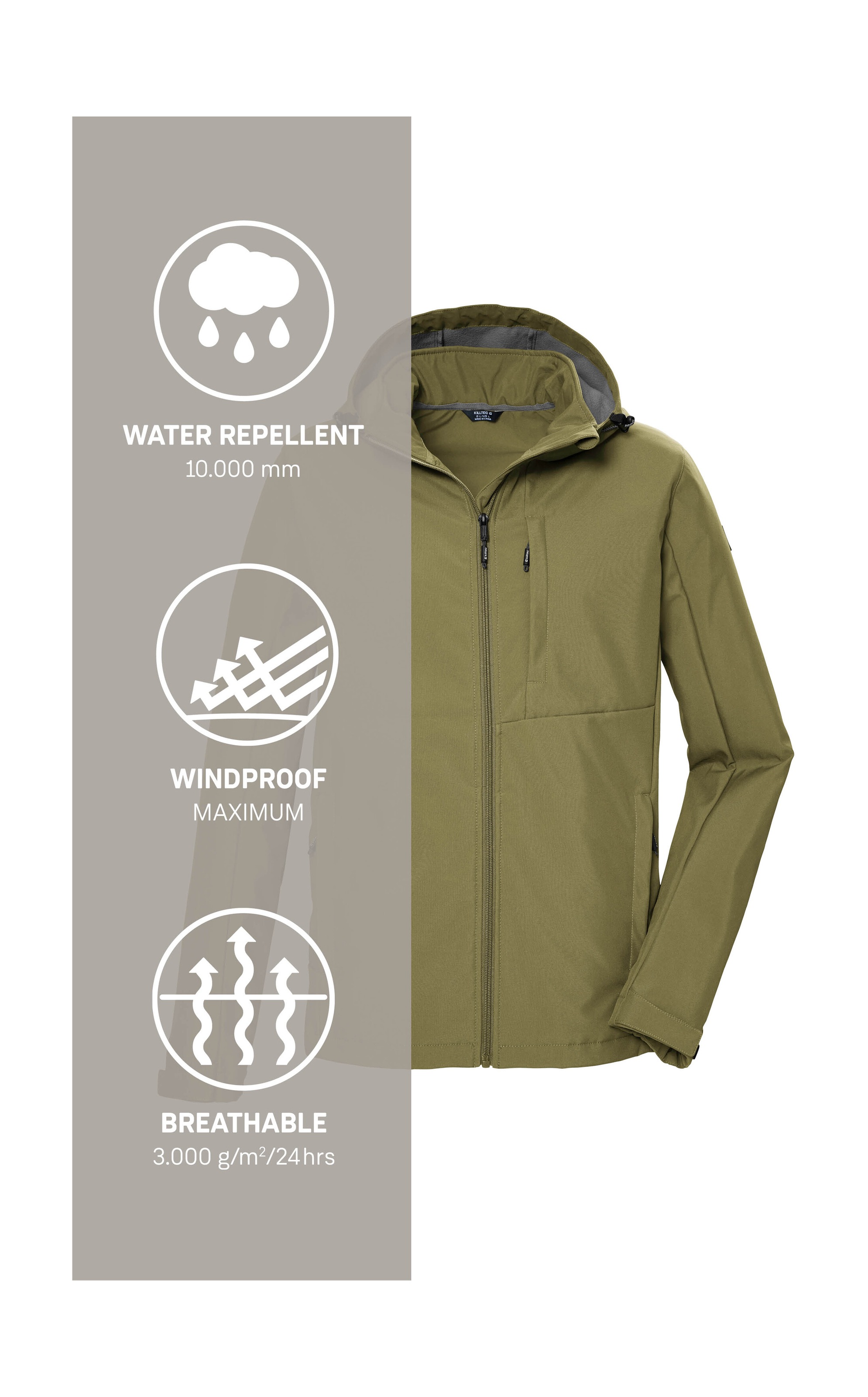 Killtec Softshelljacke »KOS 103 MN SFTSHLL JCKT« Atmungsaktive, wind- und wasserabweisende Softshelljacke, PFAS-frei