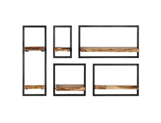 VIDAXL - Etagère murale Set d'étagères murales 5 pcs bois d'acacia massif et acier