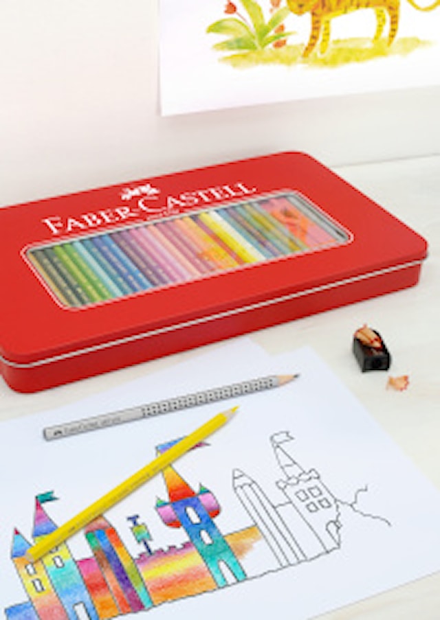 Färgpennor Castle i Metalletui 36 färger Faber-Castell