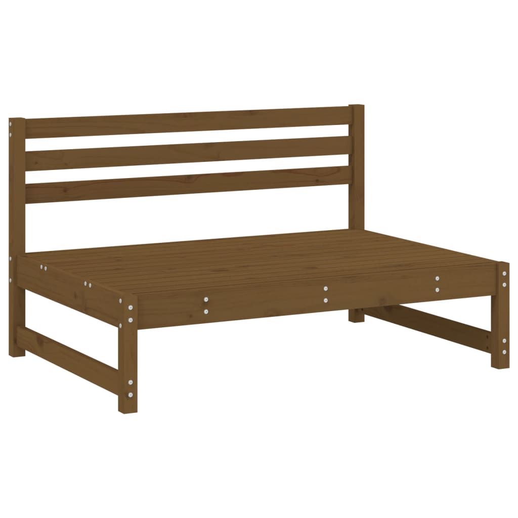 Salon de jardin 4 pcs marron miel bois de pin massif