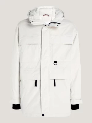 Parka com capuz, acolchoada e com vários bolsos