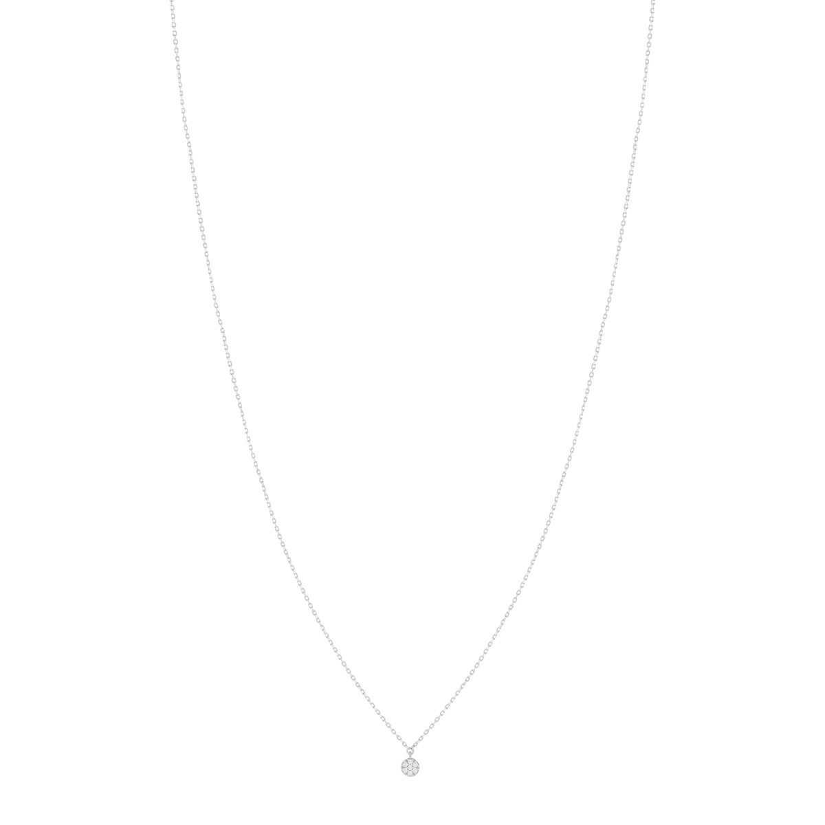 Collier or blanc 375 diamants 42 cm