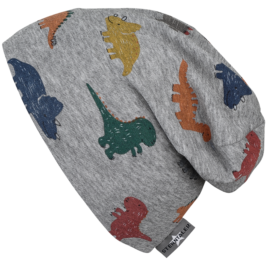 Sterntaler Beanie Dinos silber mel.