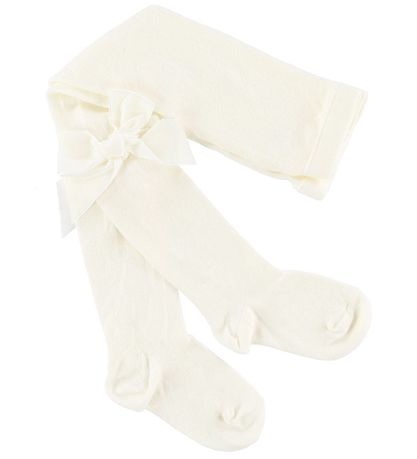 Condor Strumpfhosen m. Velours Schleife - Off White