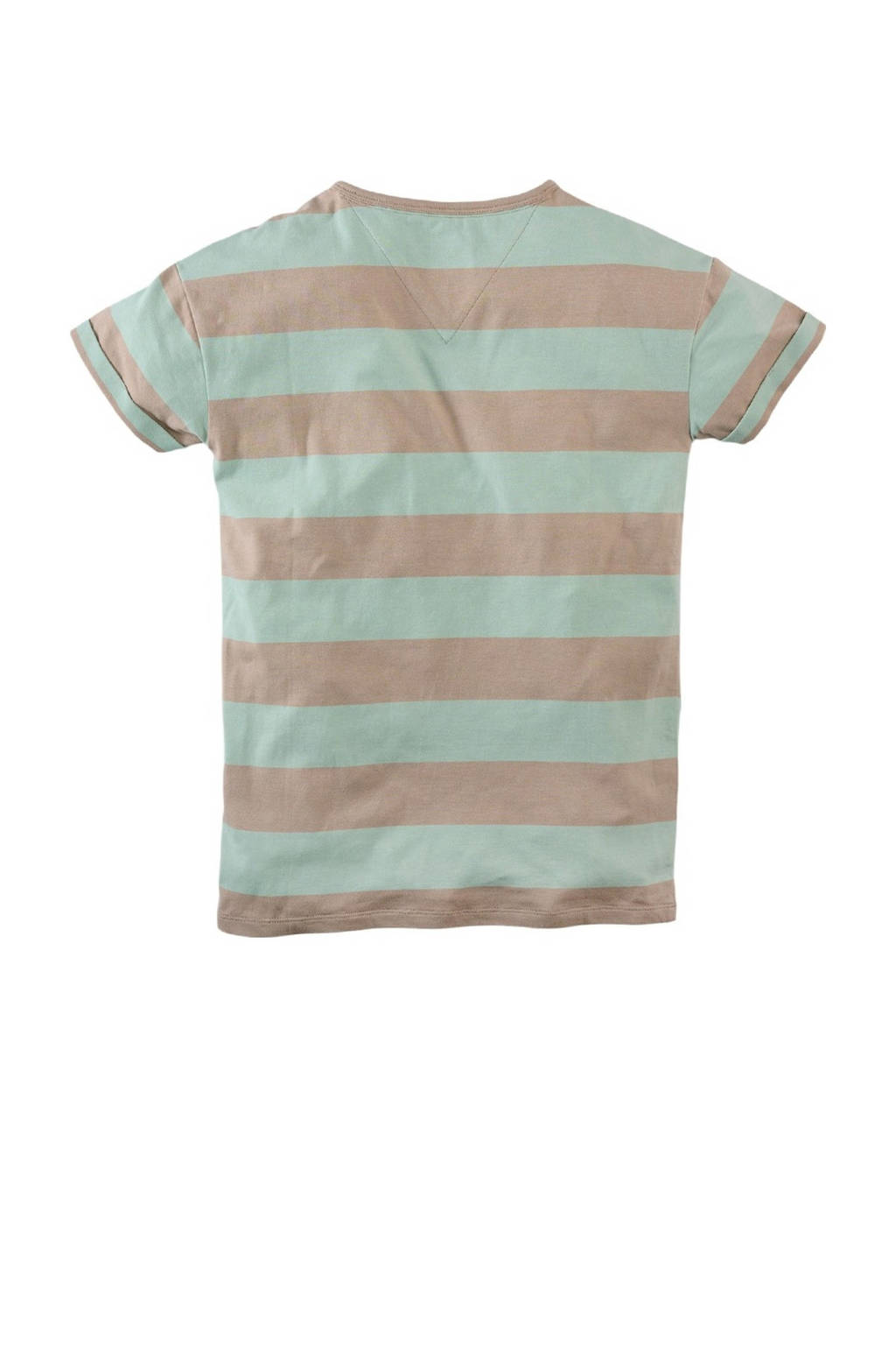 Z8 T-shirt Denver met streepdessin lichtgroen/zand