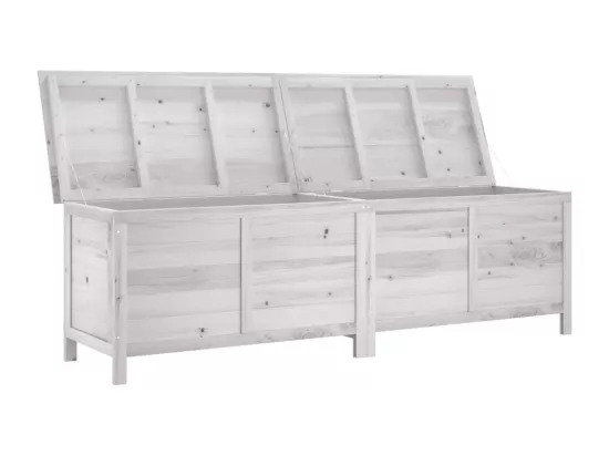 Boîte de rangement de jardin blanc bois massif de sapin