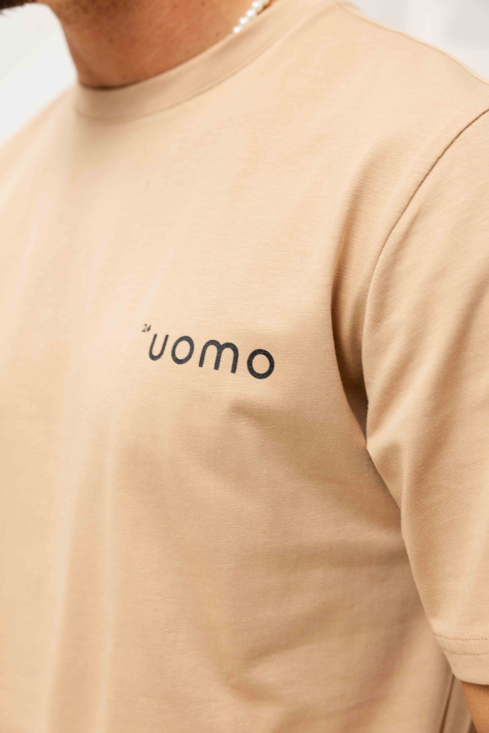24 Uomo Basic T-Shirt Bruin Heren