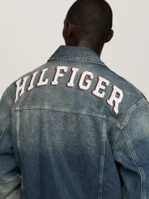 Jaqueta jeans trucker Crest Boxy Fit para ambos os sexos
