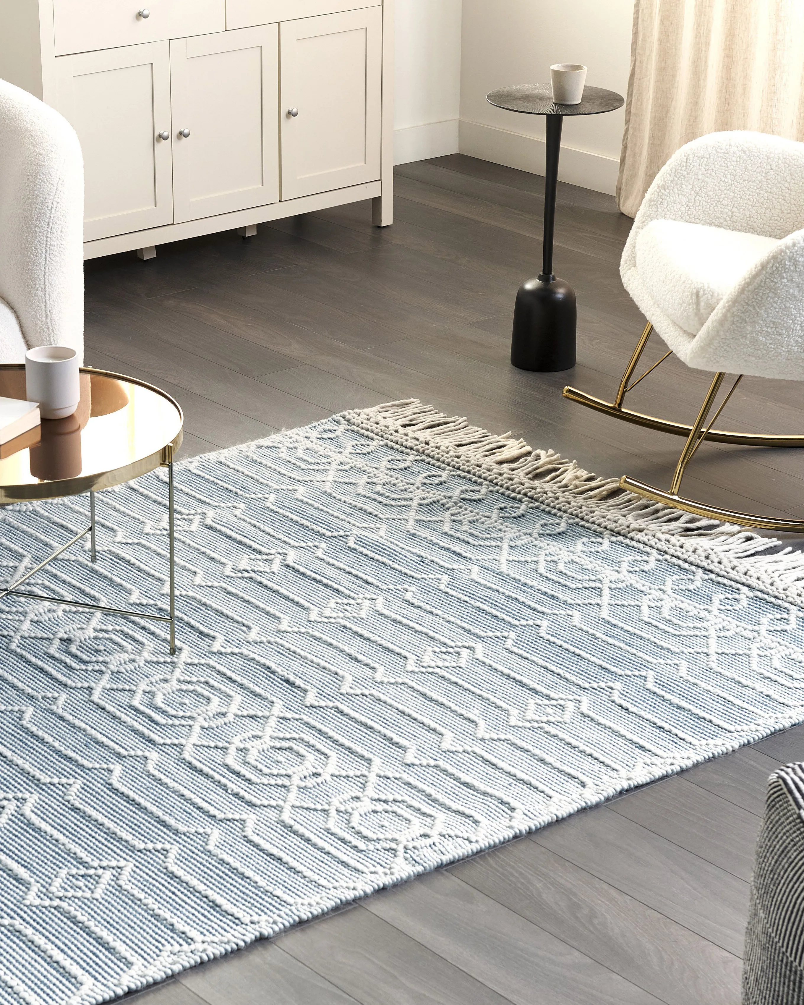 Vloerkleed ORHANELI Blauw 160 x 230 cm Wol