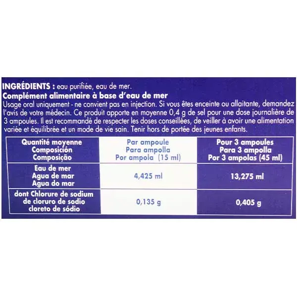 Plasma Marinho Isotônico Oligocéan PMI 20 ampolas de 15ml