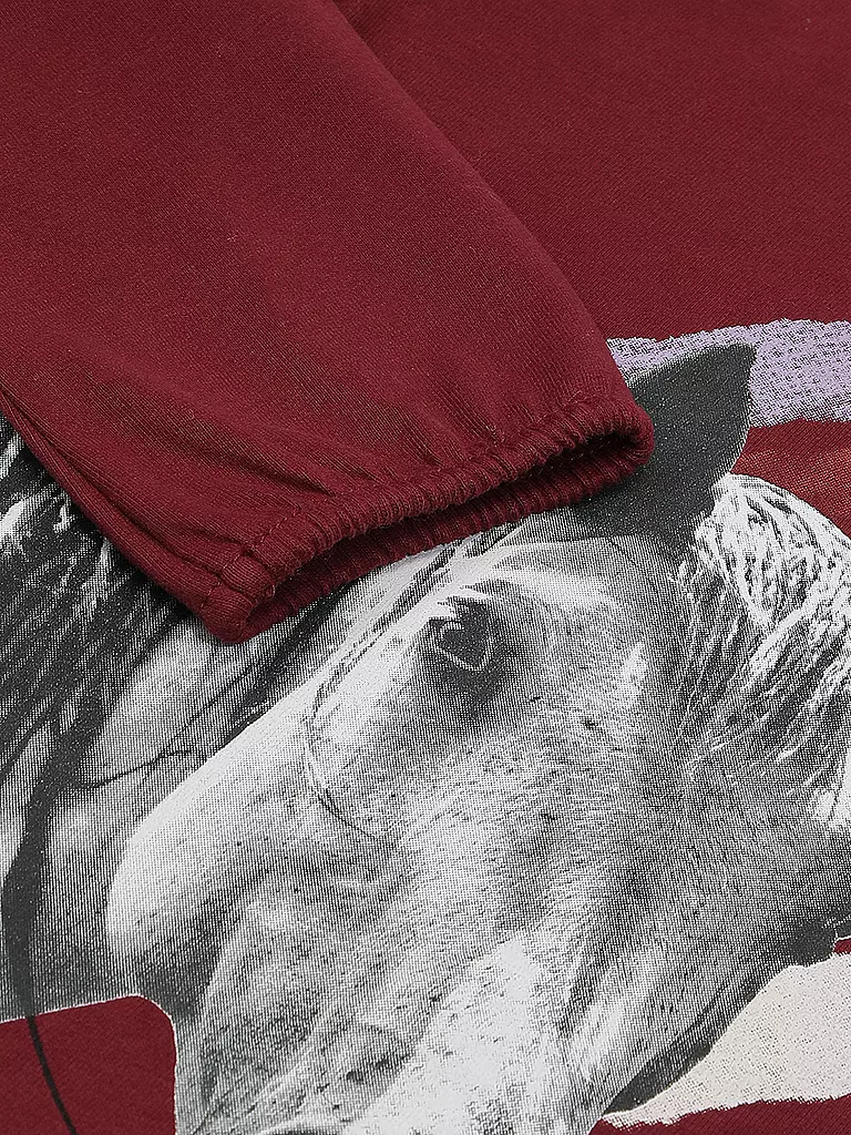 S.OLIVER Mädchen Langarmshirt PFERD dunkelrot