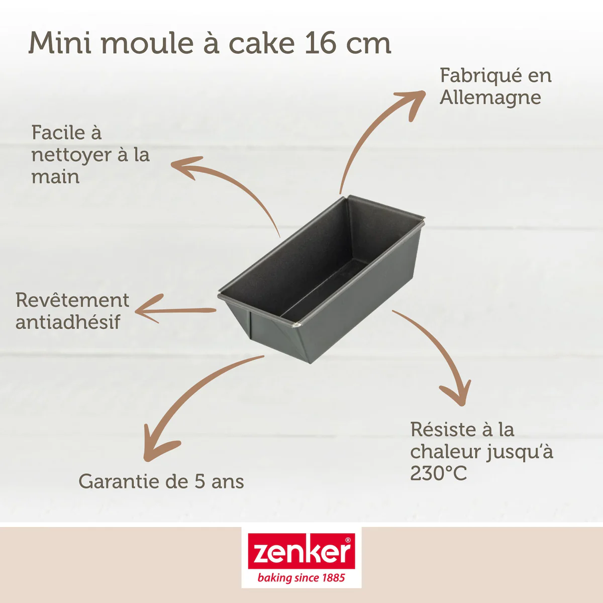Lot de 4 mini moules à cakes 16 cm Zenker Special Mini Zenker