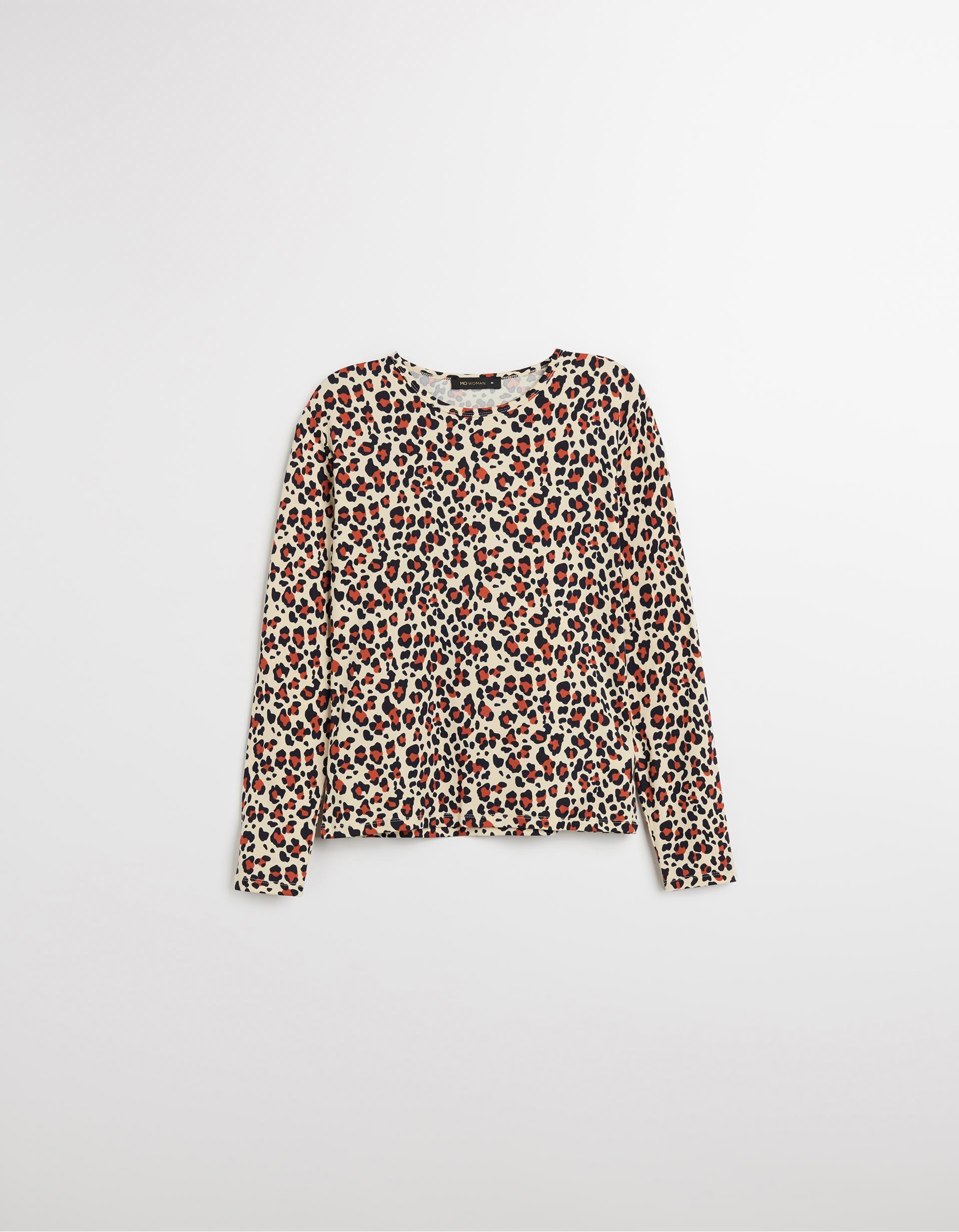 T-shirt de Manga Comprida, Mulher, Bege