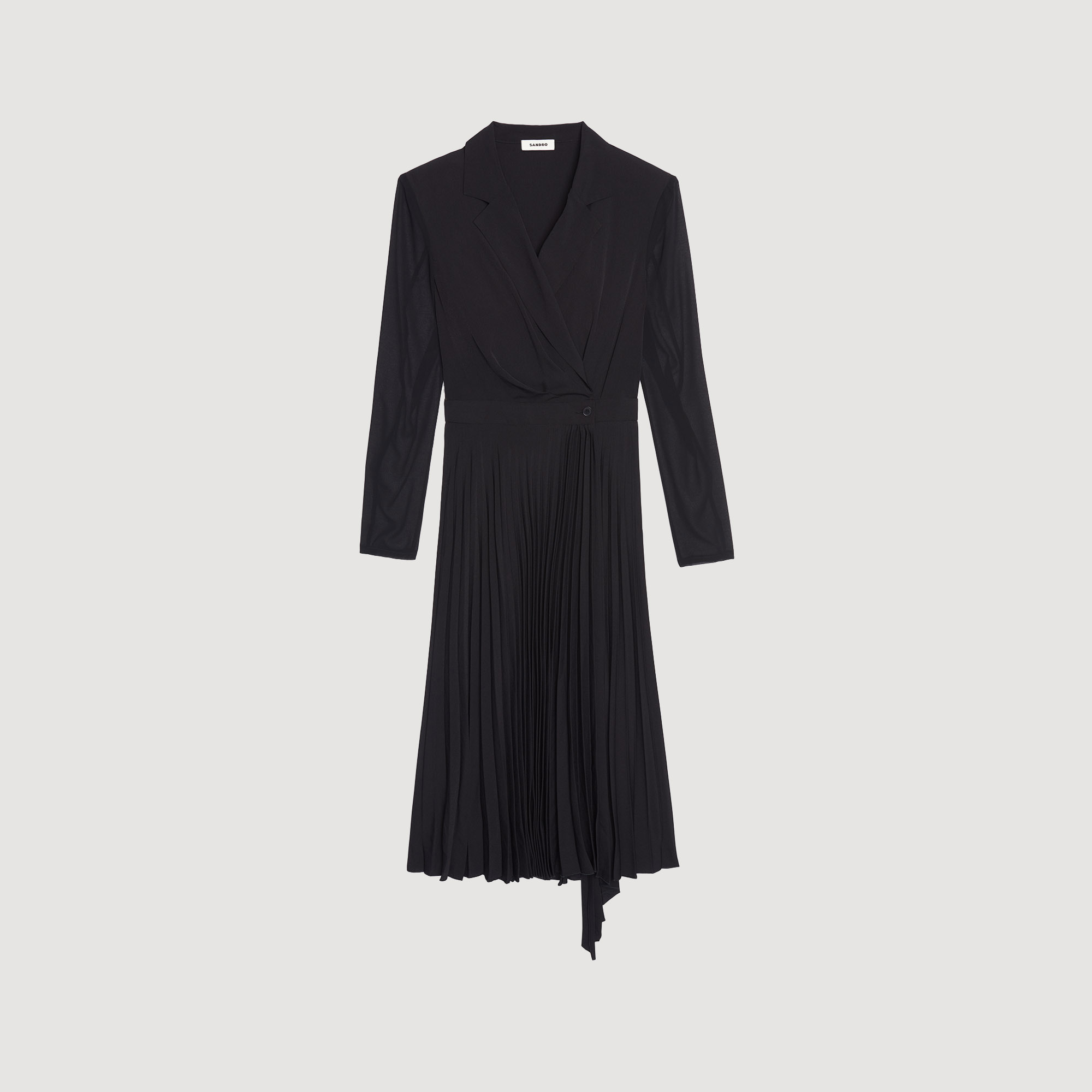 Robe bi-matiére á manches longues