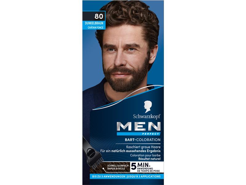 Schwarzkopf Men Perfect Barttönung Perfect Bart 80 Dunkelbr Bart-Coloration sorgt für ein diskretes und natürlich aussehendes Ergebnis