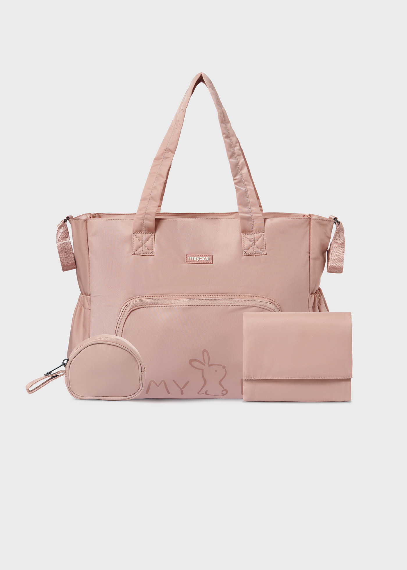 Conjunto de porta-chupeta, bolsa para fraldas e bolsa para bebê