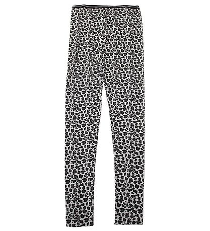 Say-So Leggings - Grau Meliert m. Leopard