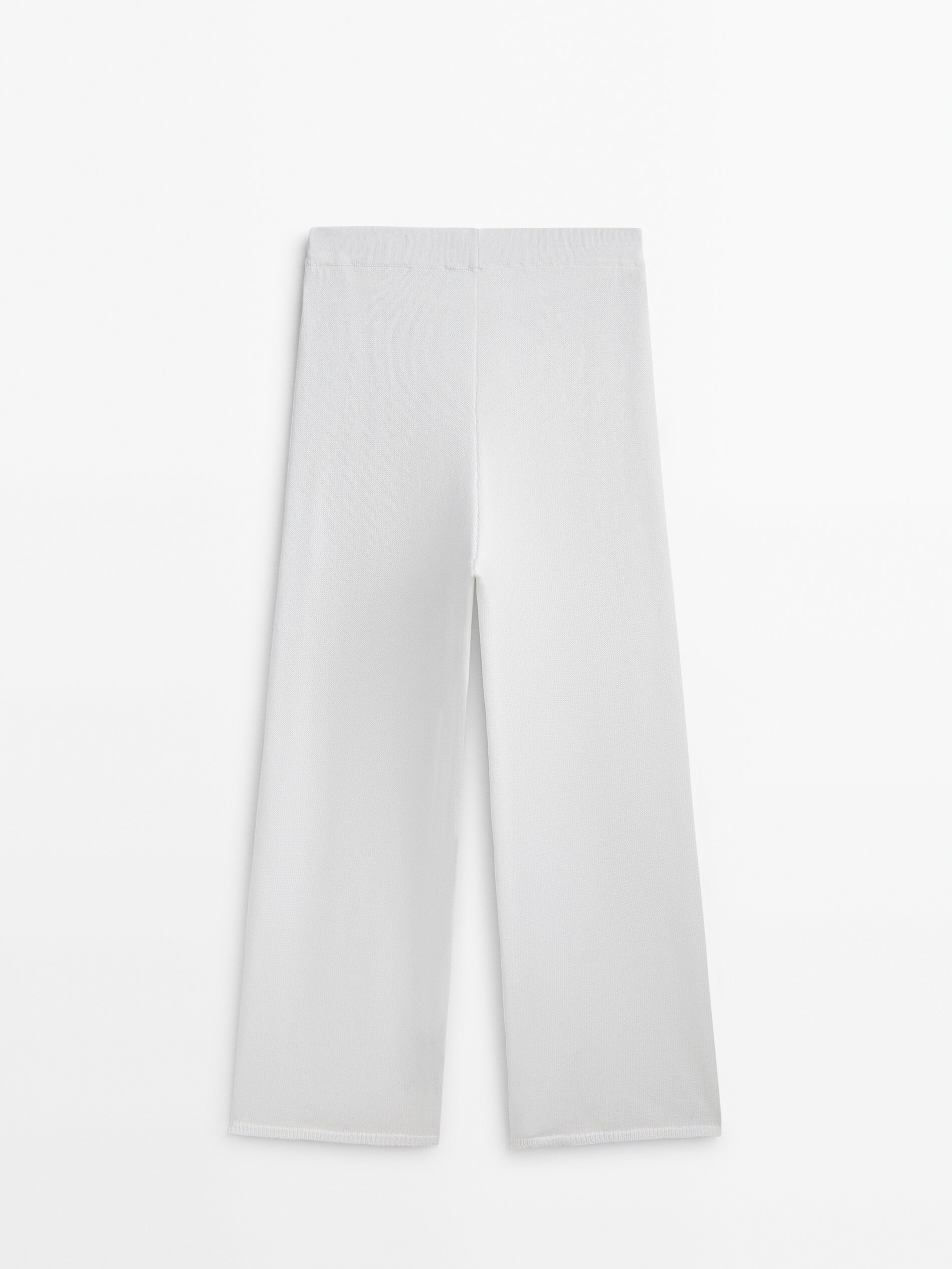 Conjunto de calça e blusa em malha canelada - BRANCA