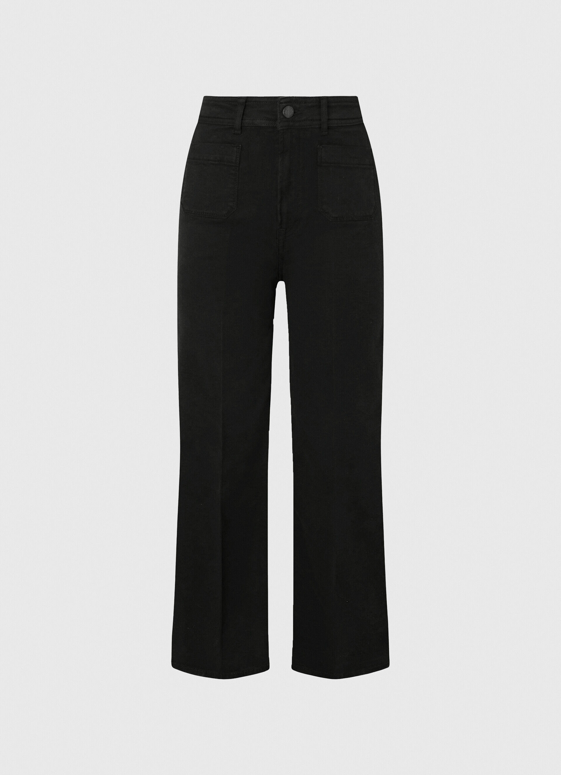 Calça boca de sino de algodão - preta