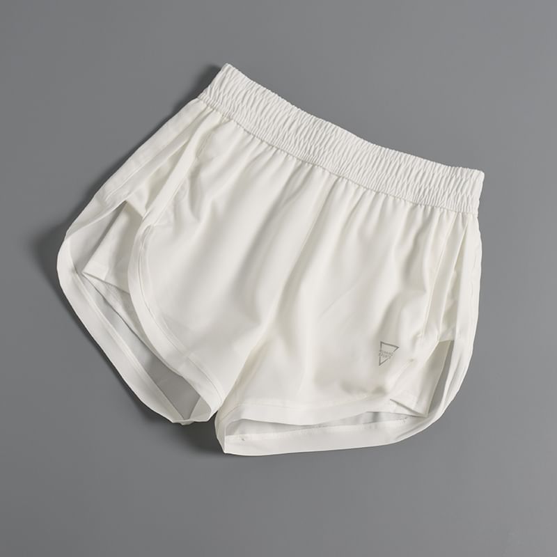 Claduodoe - Bedrukte sportshorts met gebogen zoom