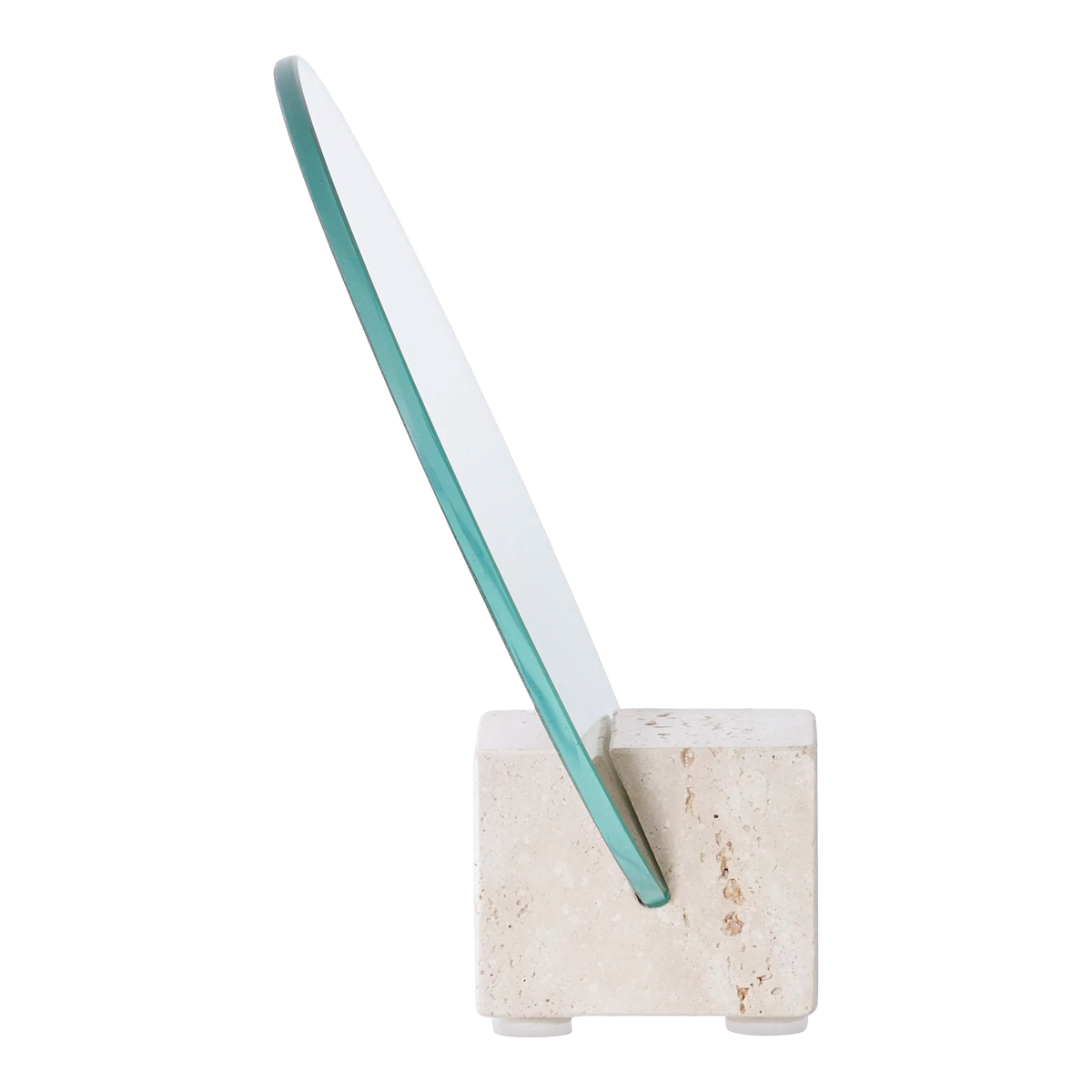 Make-up spiegel Rixt met travertijn standaard Beige