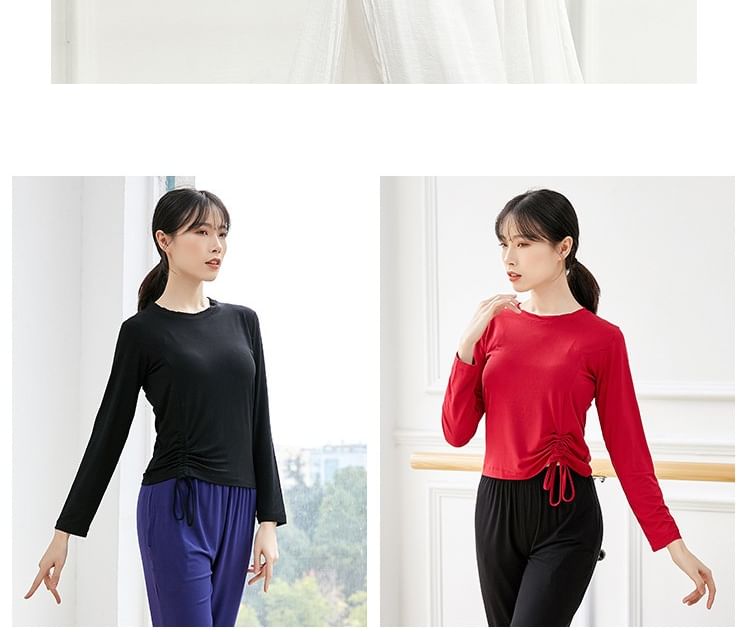 Cossita - Dans-T-shirt met lange mouwen, ronde hals en trekkoord