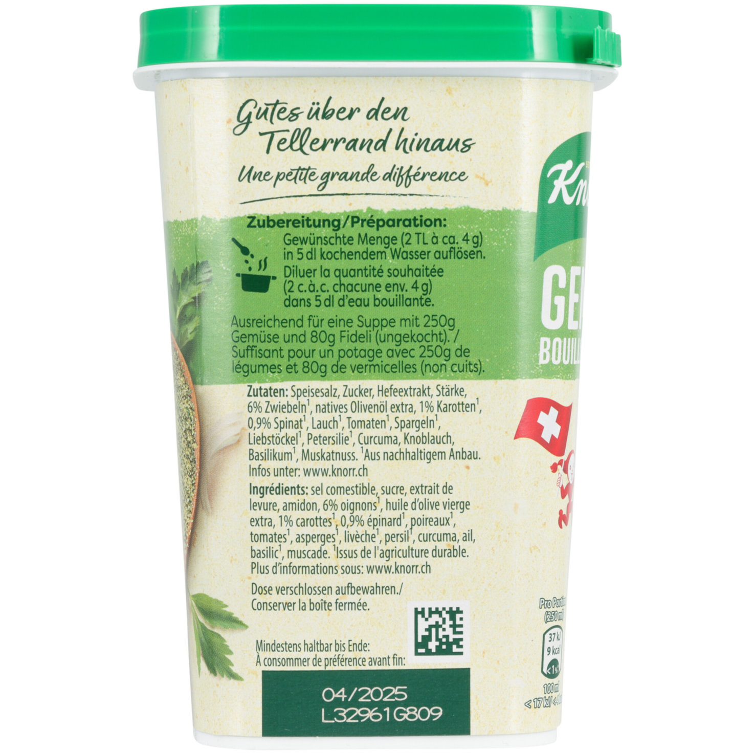 Knorr 100% Natürliche Zutaten Gemüse Bouillon Pulver