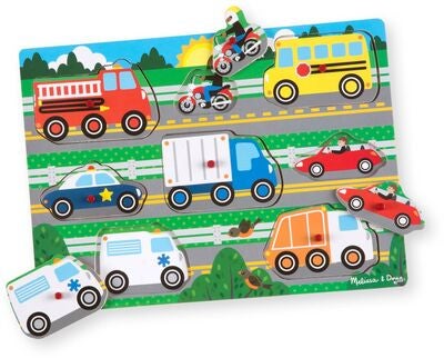 Melissa & Doug Knottepuslespill Av Tre Kjøretøy 8 Deler