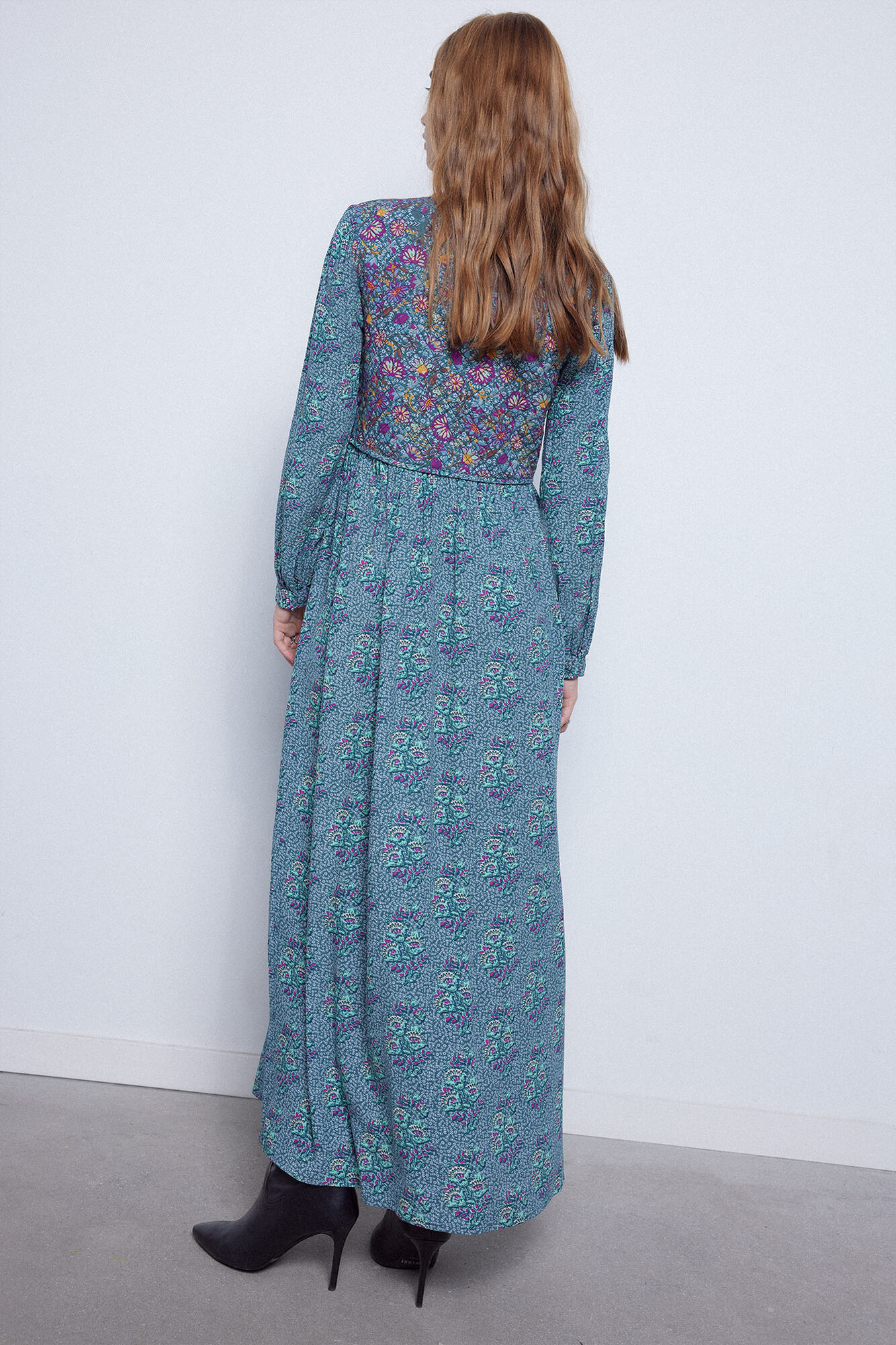 vestido longo estampado