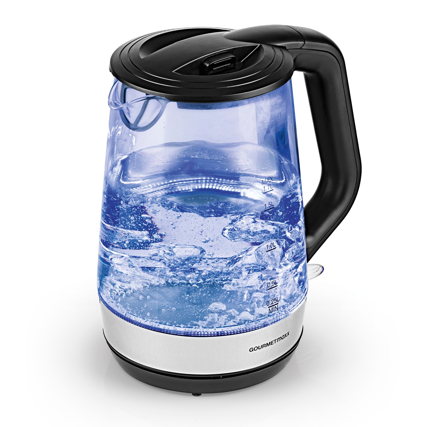 GOURMETmaxx Glas-Wasserkocher Tasse für Tasse 1,7l