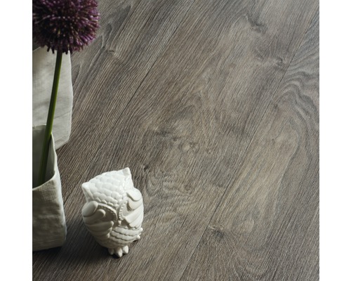 PVC vloer Infinity plank look donkergrijs 200 cm breed (per meter verkocht)