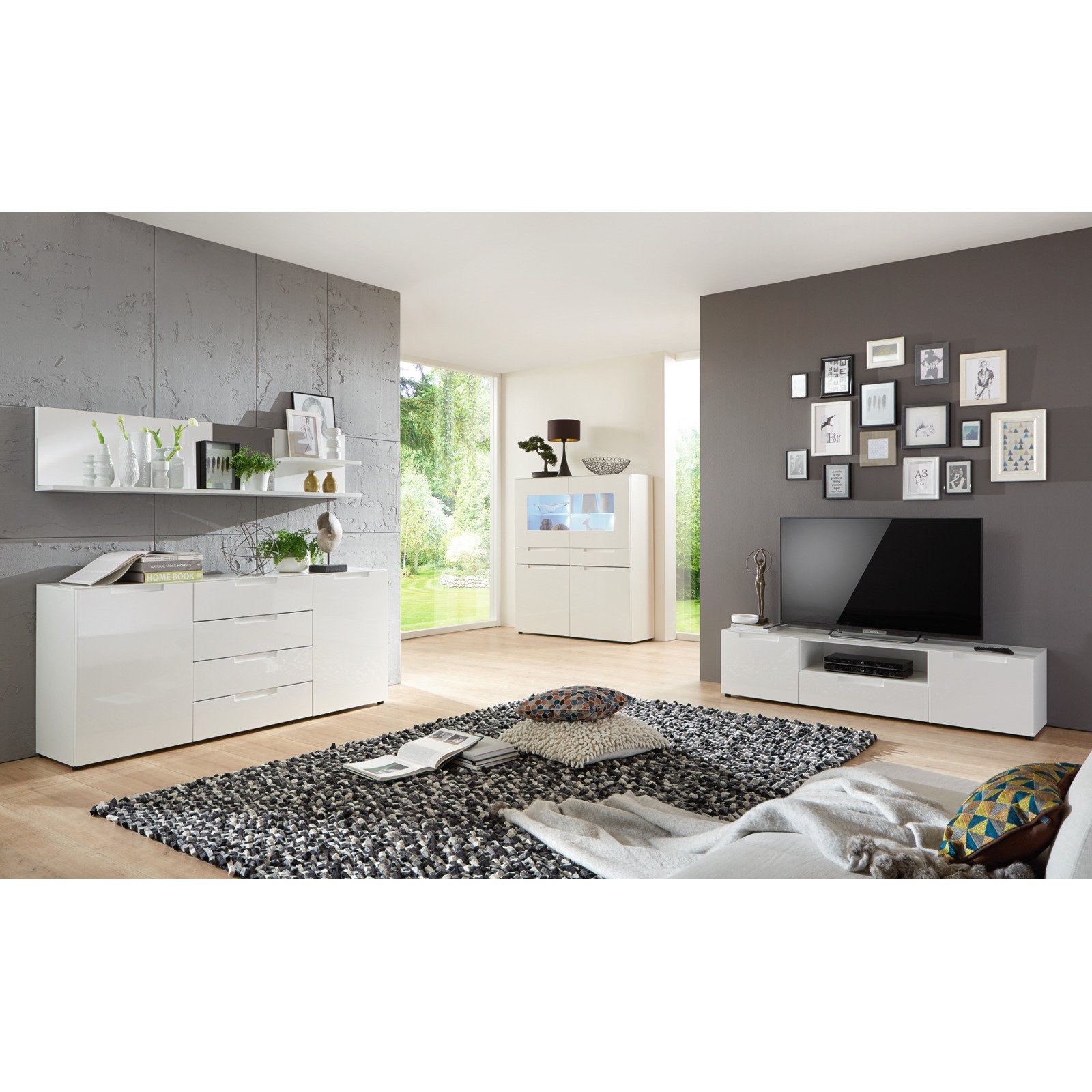 Sideboard Mailand Dekor weiss 180 x 79 x 40 cm