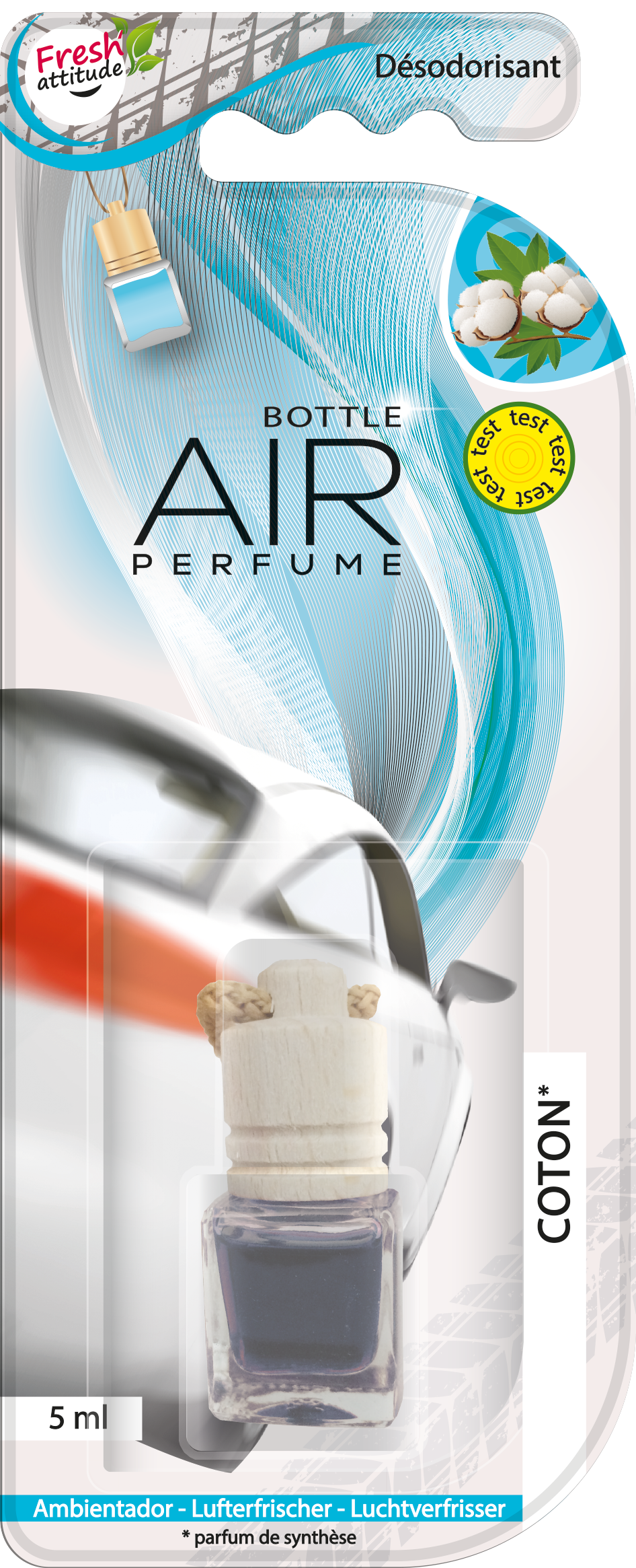 AIR PERFUME DESODORISANT FLACON COTON 5ML