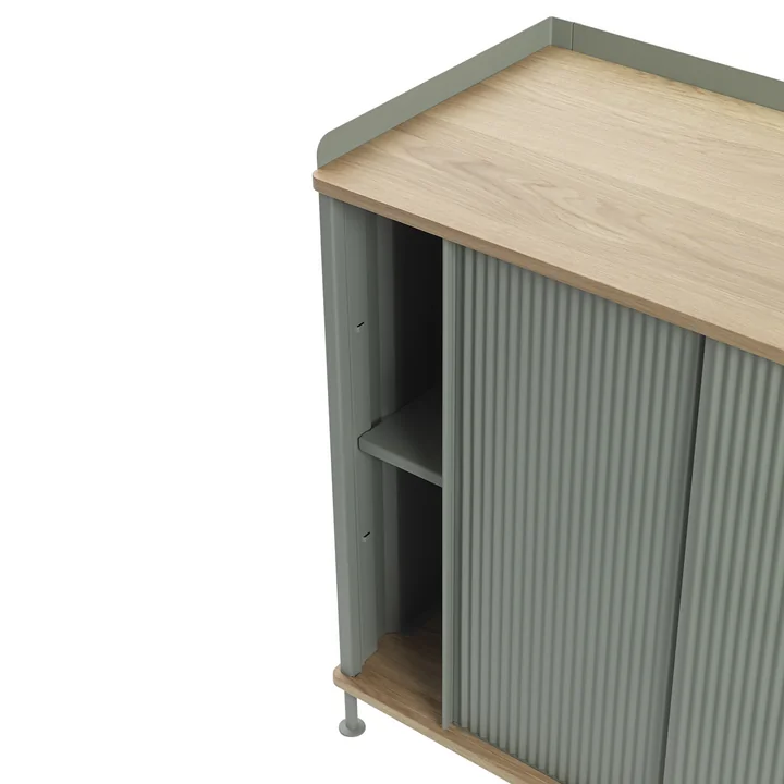 Muuto - Enfold Sideboard, 186 x 48 cm, Eiche / deep red