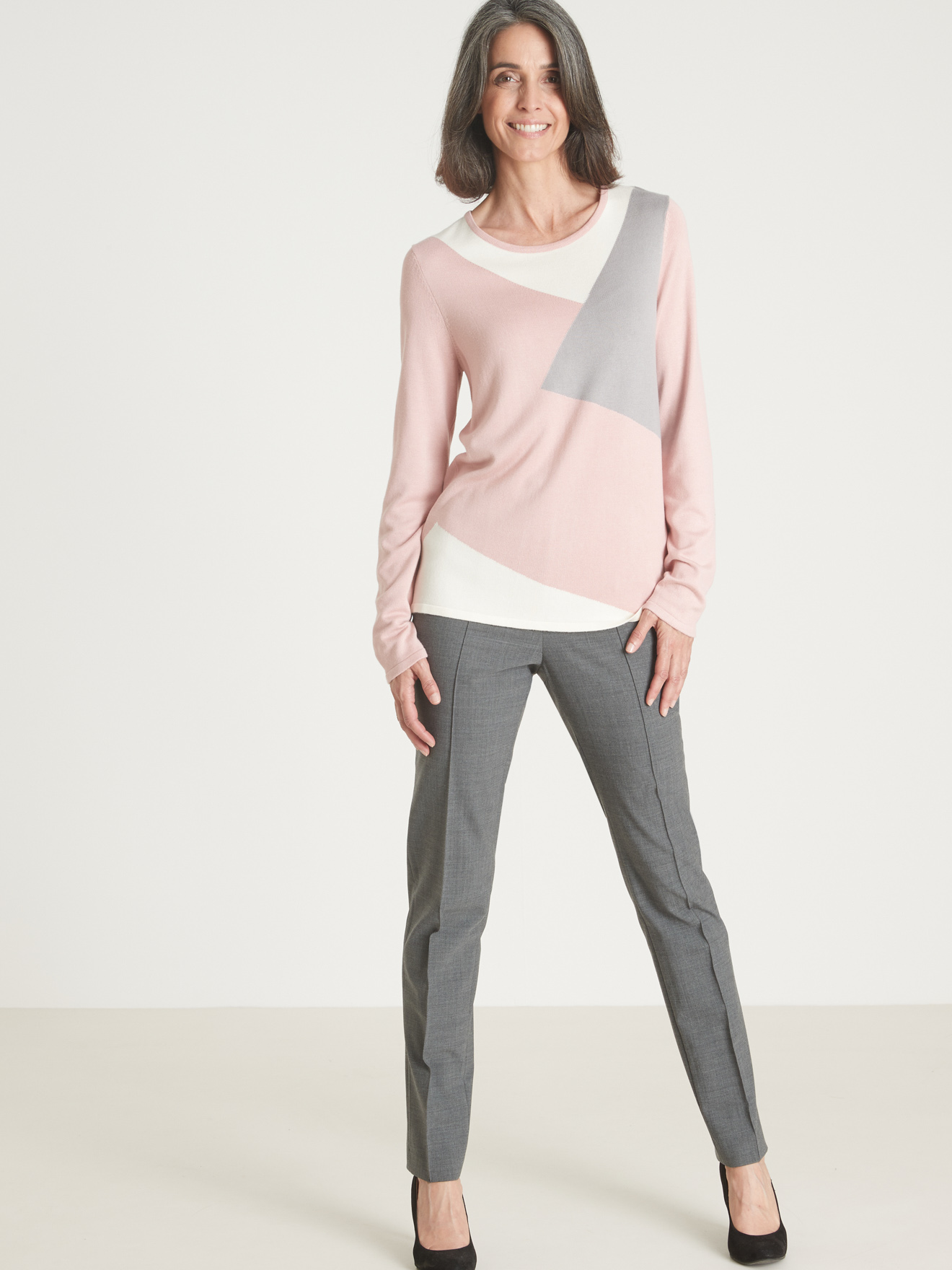 Pull en maille jersey intarsia
