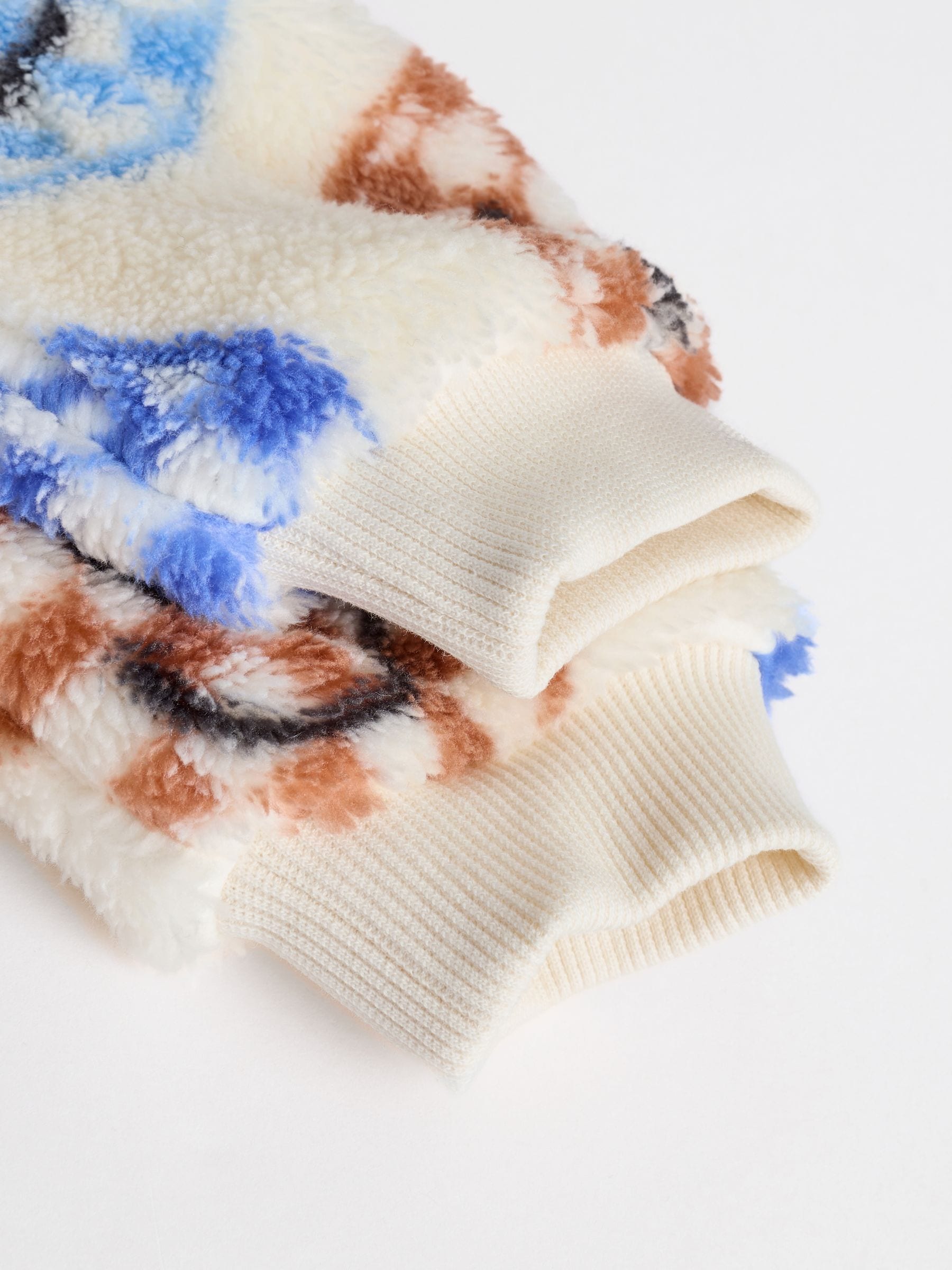 Blauwe gezichten met dambordmotief - Set van fleece top en joggingbroek voor baby's (0mnd -2jr)