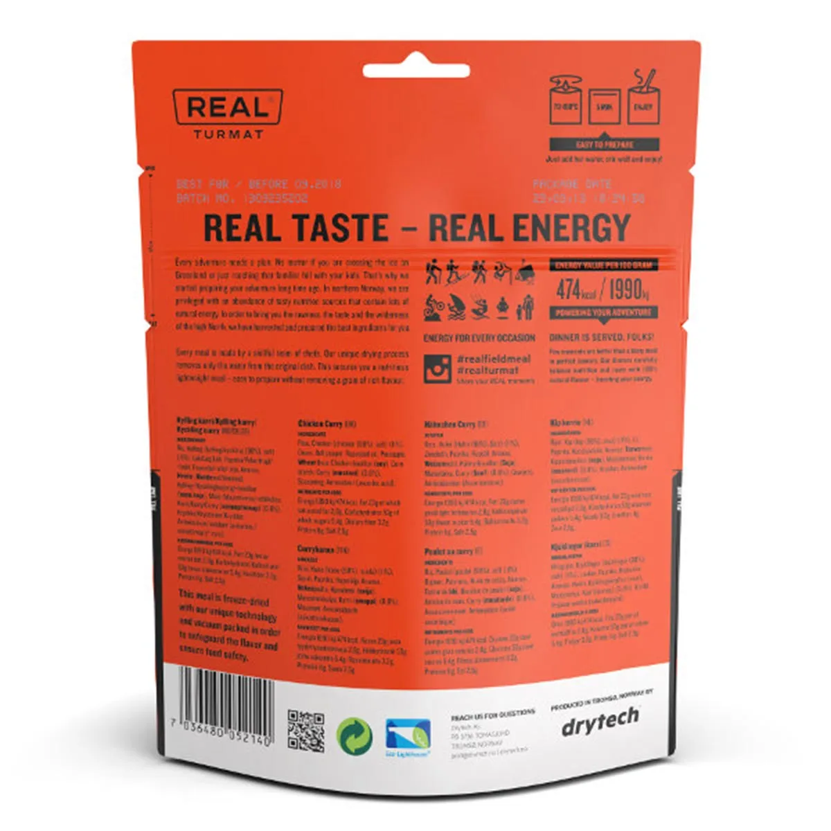 Real Turmat Kylling Karri 500g