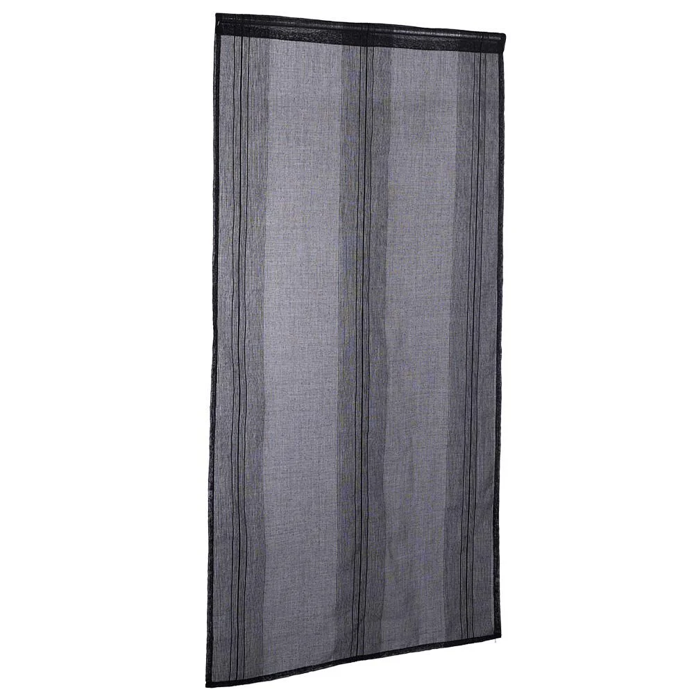 Vitrage droit passe tringle uni noir 60x160 cm x2