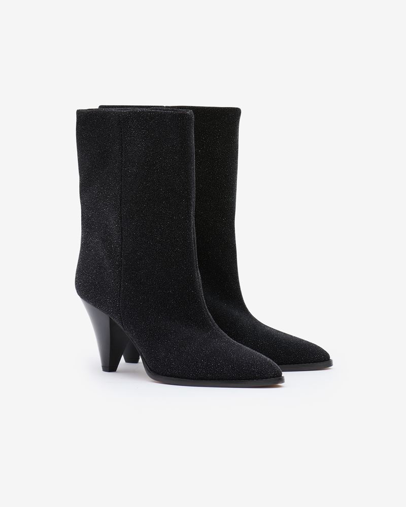 BOTTINES EN CUIR VEAU VELOURS PAILLETE ROUXA