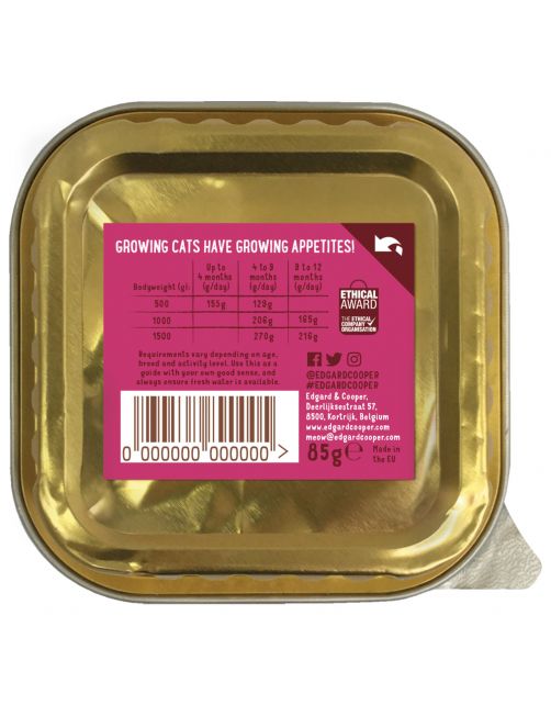 Edgard&Cooper Kuipje Kitten - Kattenvoer - Kip Forel 85 g