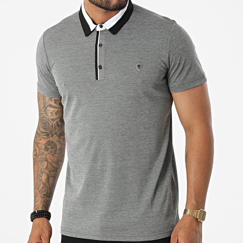 Polo Manches Courtes 570 Noir Chiné