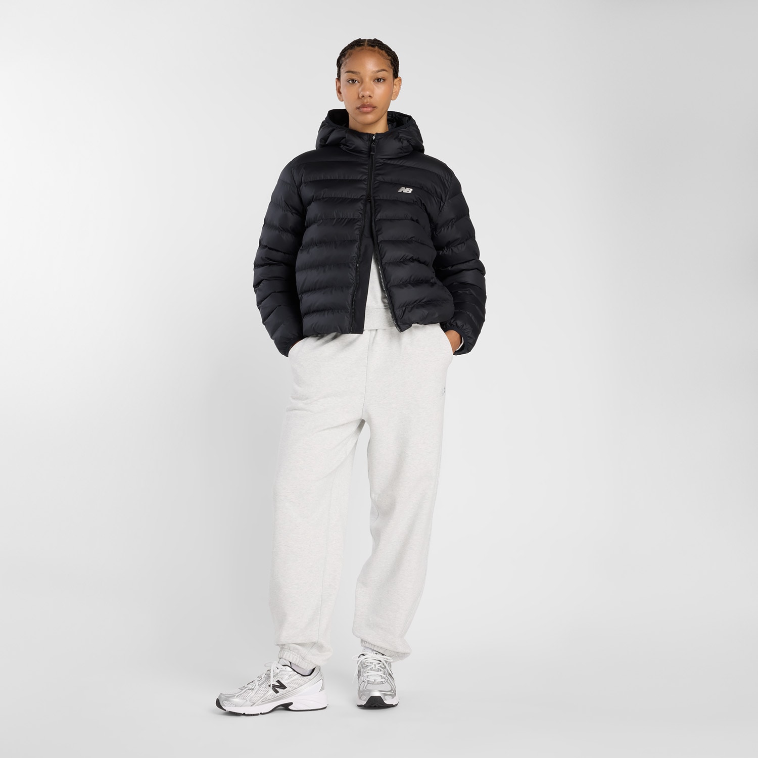 New Balance Winterjacke »Puffer Jacket BLACK« mit Kapuze