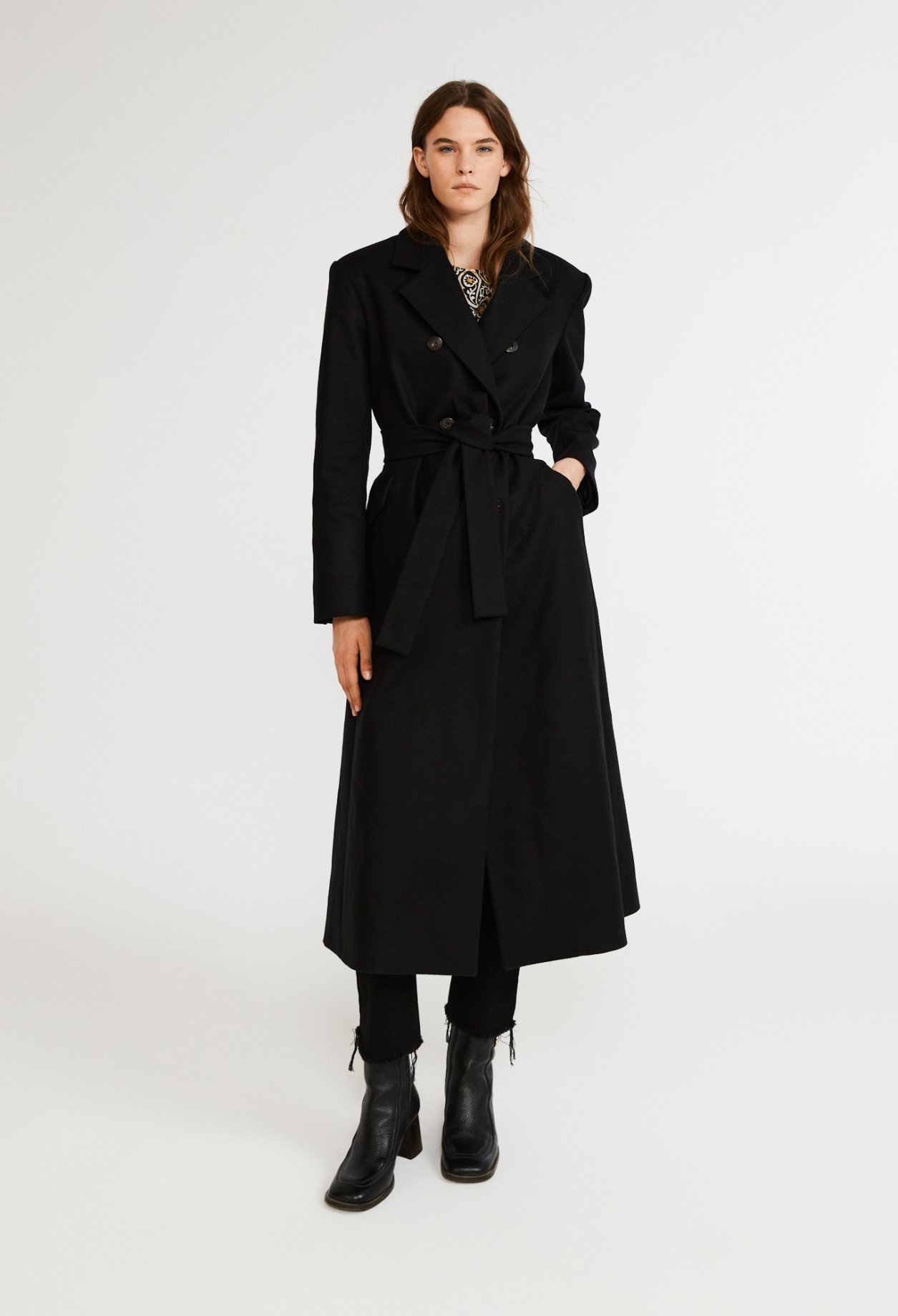 Manteau long croise