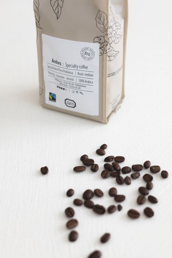 Koffiebonen, biologisch, Andoro Peru/Indonesië, 250 gram
